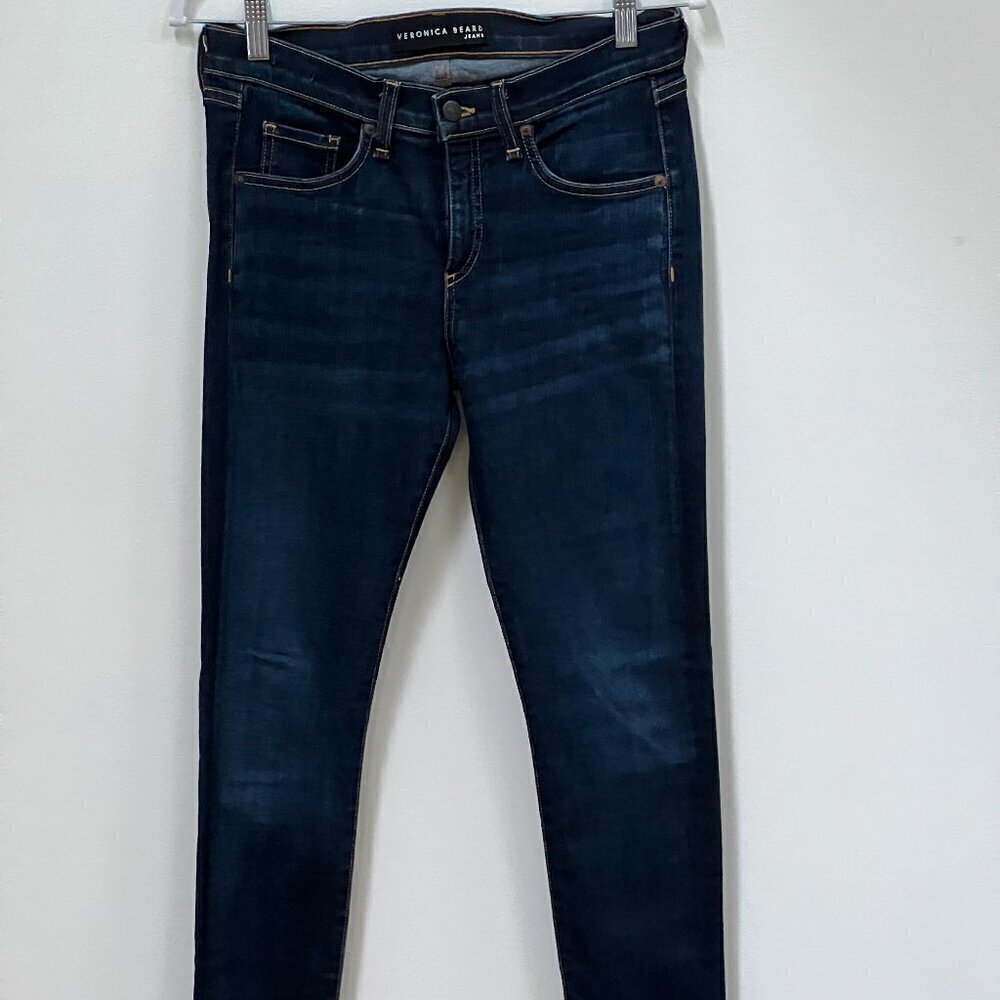 Veronica Beard Brooke Distressed Frayed Hem Skinny Jeans Size 28